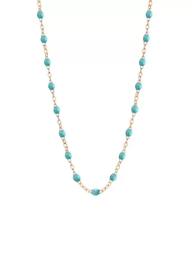 Gigi Clozeau Collier Classique Gigi Or Rose Et Résines Turquoise Vert 42cm Discount