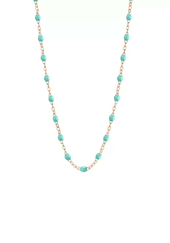 Gigi Clozeau Collier Classique Gigi Or Rose Et Résines Vert Eau 42cm Cheap