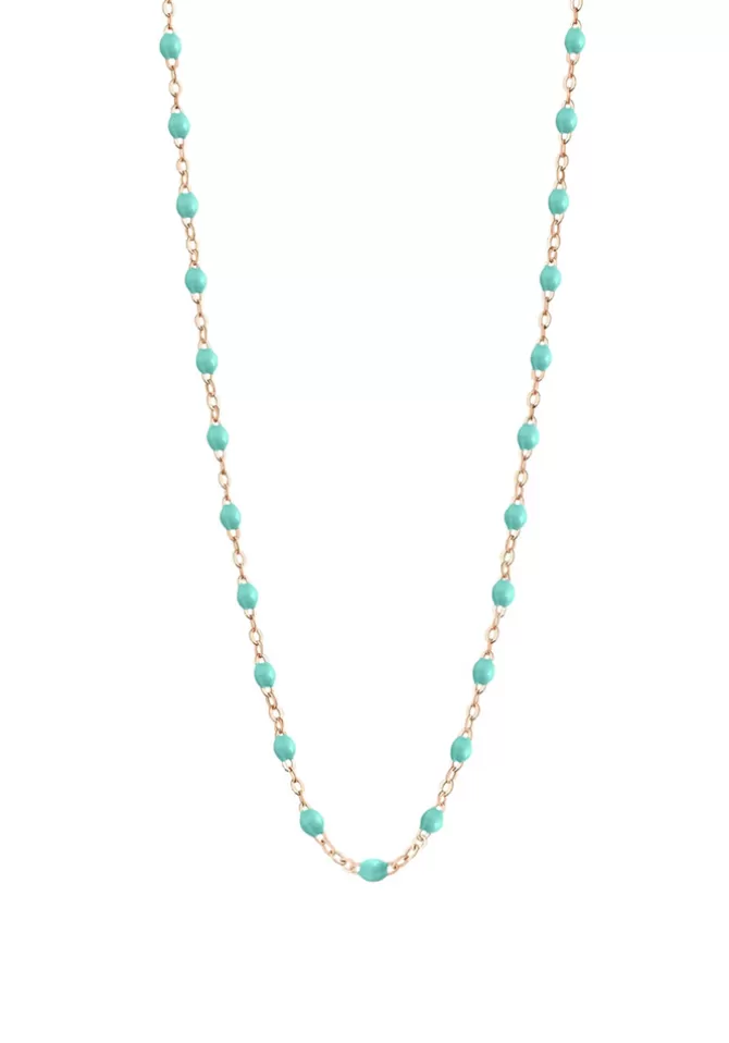 Gigi Clozeau Collier Classique Gigi Or Rose Et Résines Vert Eau 50cm Outlet