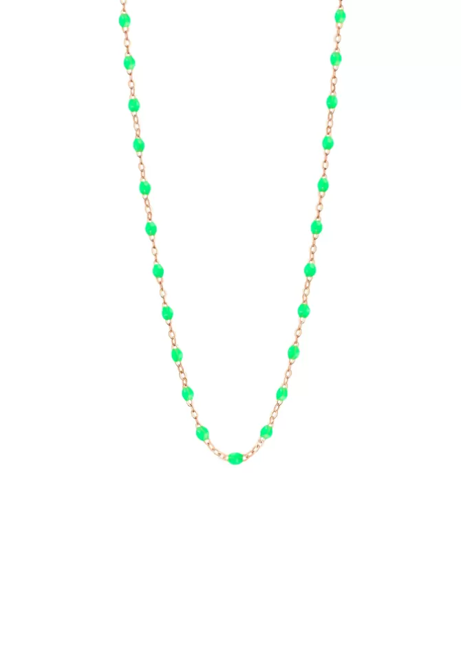 Gigi Clozeau Collier Classique Gigi Or Rose Et Résines Vert Fluo 42cm Cheap