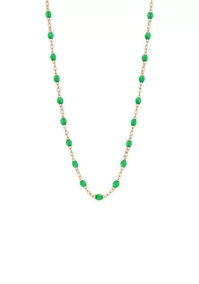 Gigi Clozeau Collier Classique Gigi Or Rose Et Résines Vert Prairie 42cm Outlet