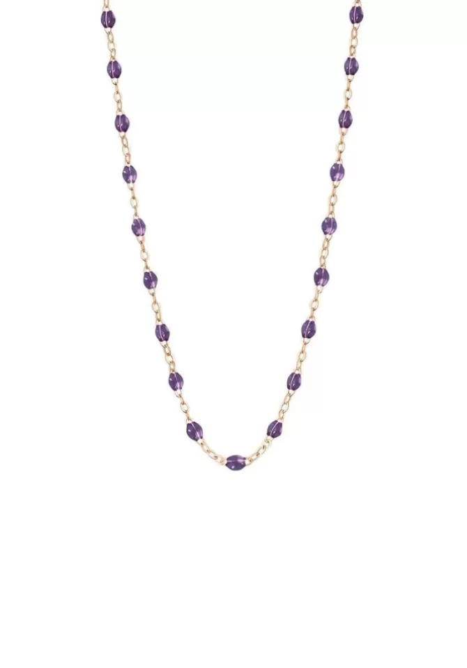 Gigi Clozeau Collier Classique Gigi Or Rose Et Résines Violet 42cm Flash Sale