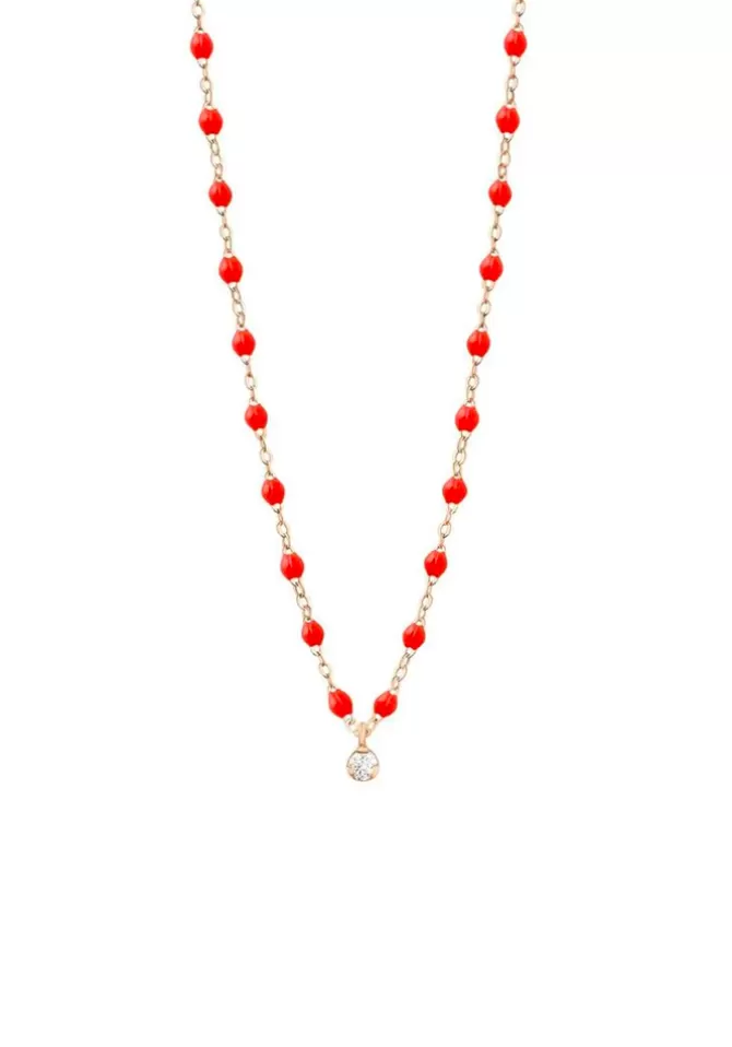 Gigi Clozeau Collier Gigi Suprême Or Rose Diamant Et Résines Corail 42cm Cheap