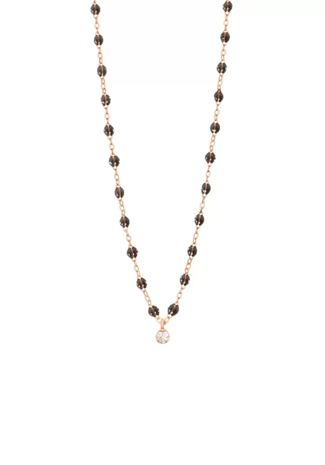 Gigi Clozeau Collier Gigi Suprême Or Rose Diamant Et Résines Quartz 42cm Shop
