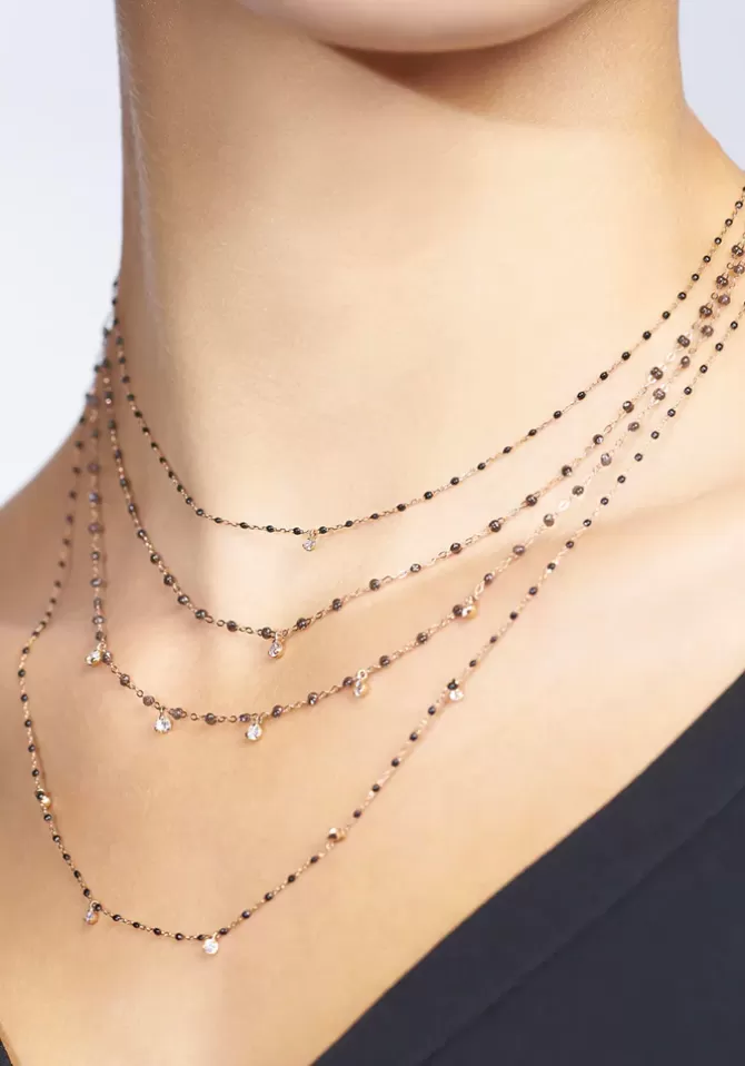 Gigi Clozeau Collier Gigi Suprême Or Rose Diamant Et Résines Quartz 42cm Shop