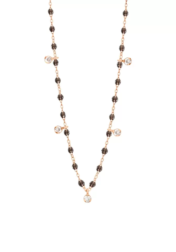 Gigi Clozeau Collier Gigi Suprême Or Rose Diamants Et Résines Quartz 45cm Best Sale