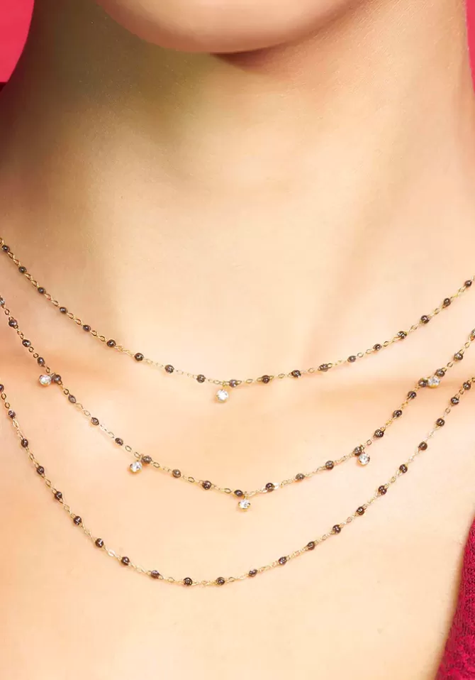 Gigi Clozeau Collier Gigi Suprême Or Rose Diamants Et Résines Quartz 45cm Best Sale