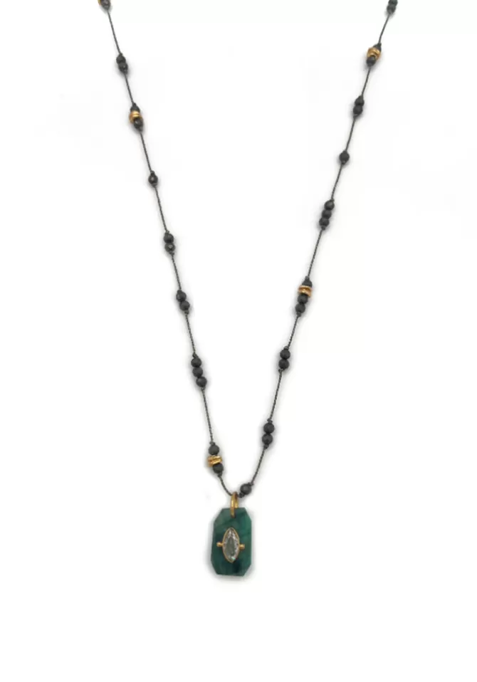 Hanka Ïn Collier Inside Pyrite Émeraude Best Sale