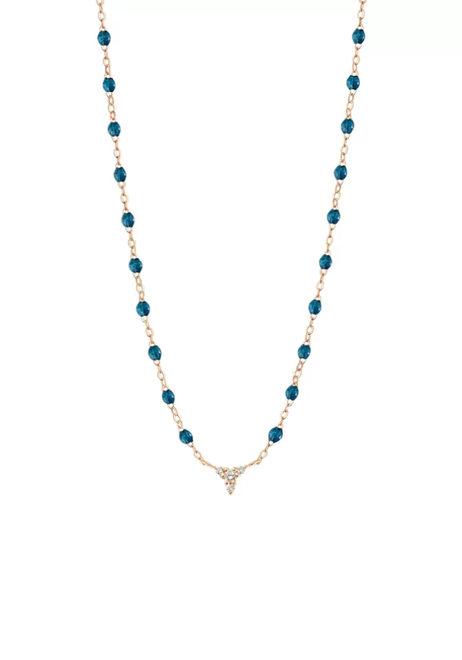 Gigi Clozeau Collier Petit Kosmos Or Rose Diamant Et Résine Jungle 42cm Flash Sale