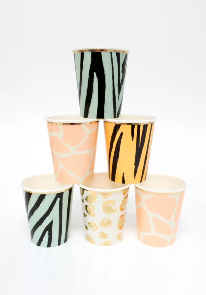 Meri Meri Lot De 8 Gobelets Motifs Animaliers Flash Sale