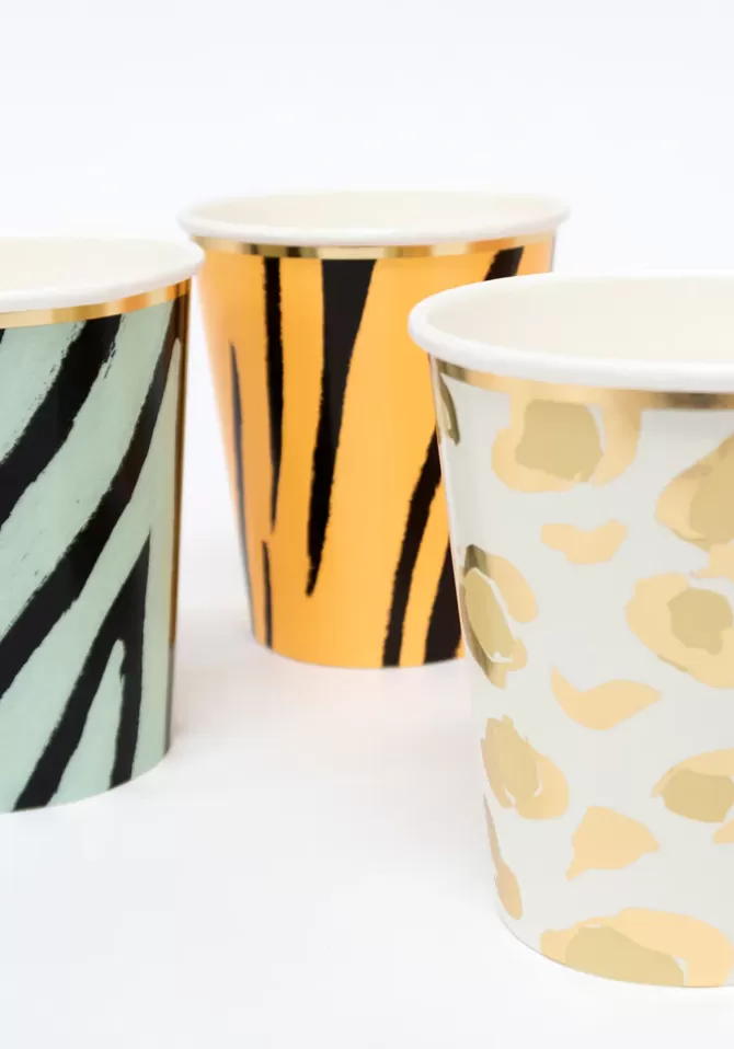 Meri Meri Lot De 8 Gobelets Motifs Animaliers Flash Sale