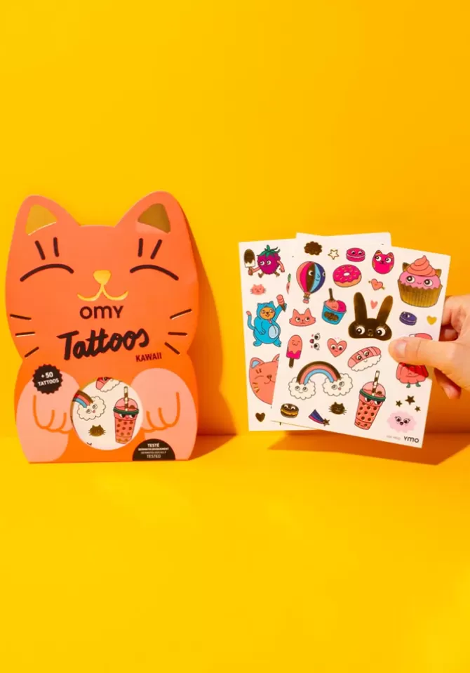 Omy Pochette De 50 Tatouages Temporaires Kawaii Flash Sale