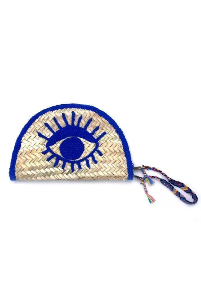 Blush Pochette Oeil En Osier Bleue New