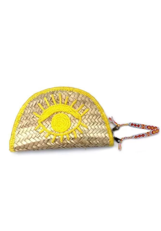 Blush Pochette Oeil En Osier Jaune Hot