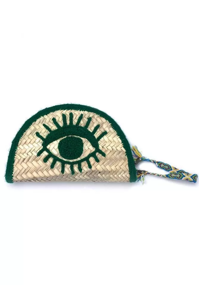 Blush Pochette Oeil En Osier Verte Hot