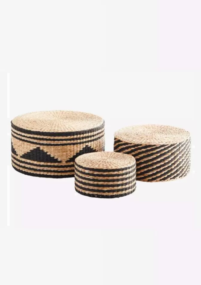 Madam Stoltz Pouf En Osier A Motifs Store