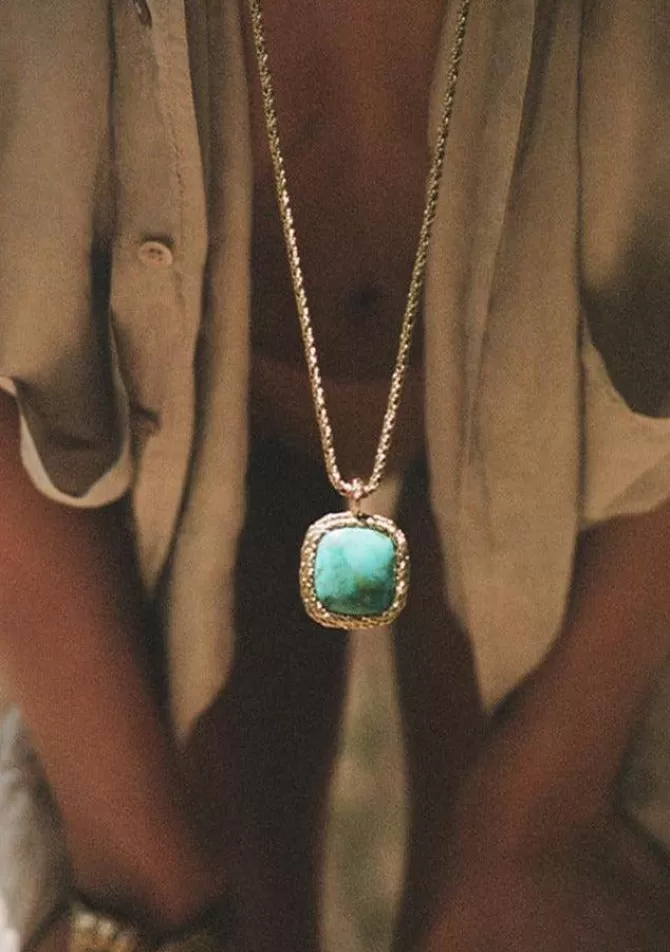 Aurélie Bidermann Sautoir Miki Turquoise Shop