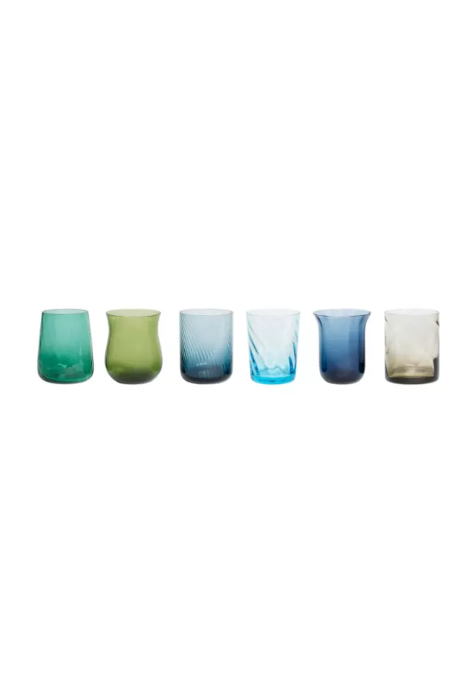 Bitossi Ceramiche Set 6 Verres A Eau Bleu Et Vert Sale