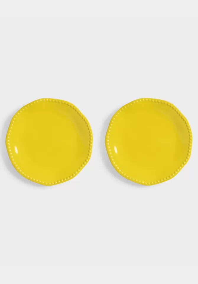 &klevering Set De 2 Assiettes Perle Jaune Clearance