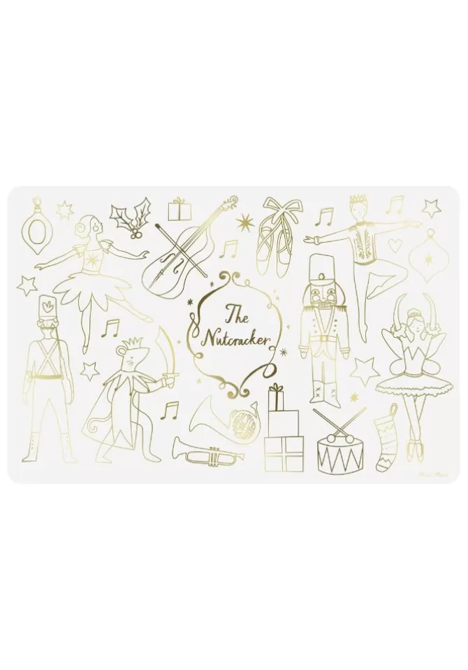 Meri Meri 8 Sets De Tables A Colorier Nutcracker Blanc Et Doré New
